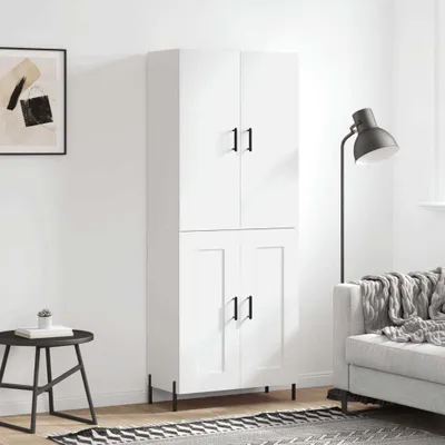 Produktbild von "Rabatt" Mehrzweckschrank/Vitrine/ Highboard - Modernes Design - Weiß 69,5x34x180 cm Holzwerkstoff - Kommoden CC8382