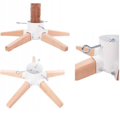 Produktbild von Baumständer Metall + Holz Christbaumständer Weihnachtsbaumständer Ständer 63cm