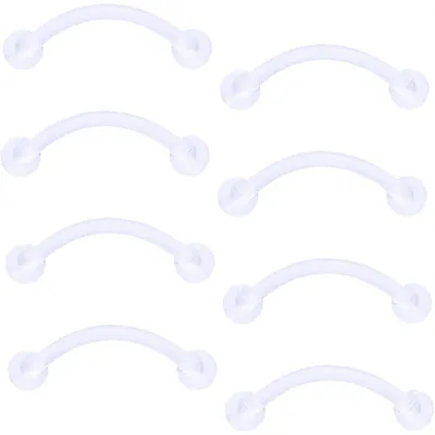 Image de Lot de 8 piercings en forme de barre incurvée en plastique, de 1,2 mm de diamètre et de 10 mm de longueur, pour les lèvres, les sourcils, l'hélix et le rook