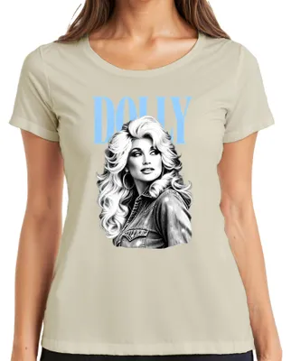 Productafbeelding van Dolly Parton, landelijke muzieklegende, vintage, retro, fan, zangeres, dames T-shirt, natuur, 3XL