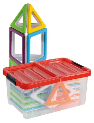 Produktbild von MegaMag Polydron 3D-Geometriebauteile Set mit 36 magnetischen Bausteinen