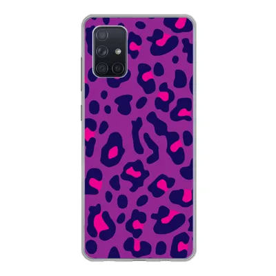 Produktbild von MuchoWow® Handyhülle Schutzhülle Hülle für Samsung Galaxy A51 Pantherdruck - Lila - Rosa Silikon Softcase Handy Hülle - Schutzabdeckung