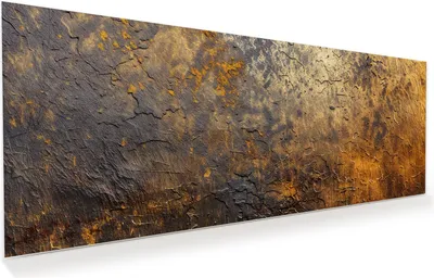 Produktbild von Glasbild 125x50cm in XXL für Wohnzimmer, Schlafzimmer Motiv Golden Texture