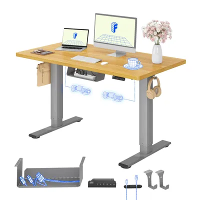Produktbild von FLEXISPOT E1 Pro Elektrisch Höhenverstellbarer Schreibtisch 120x80cm 25MM EINTEILIGE TISCHPLATTE Doppelmotor 120KG Tragkraft, 4 Speicherplätze (Ahorn)