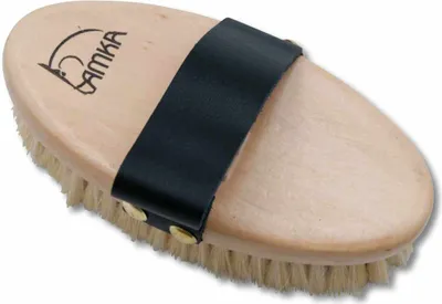 Produktbild von AMKA Classicbürste Ziegenhaar Kardätsche Fellbürste Pferd Naturholzrücken
