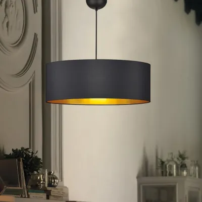 Produktbild von Opviq, AYD-3533,Leuchter, Schwarz, STOFFKAPPE, 50 x 50 x 70 cm