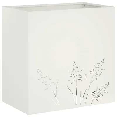 Immagine prodotto di vidaXL Vaso da giardino bianco, 50 x 30 x 49 cm, acciaio laminato a freddo