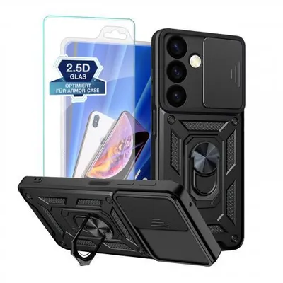 Produktbild von Armor Hülle Camera Protect für Samsung Galaxy S Serie - Farbe: Schwarz + 9H Displayglas - Modellkompatibilität: Für Samsung Galaxy S24+