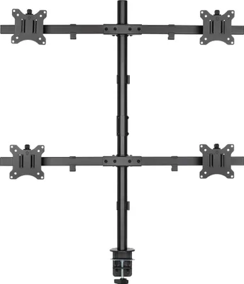 Produktbild von InLine Tischhalterung, für 4x LCD-/LED-Display bis 81cm (32"), max. 9kg, Klemme/Durchführung, 43,2 cm (17"), 81,3 cm (32"), 100 x 100 mm, Höhenverstellung, Schwarz
