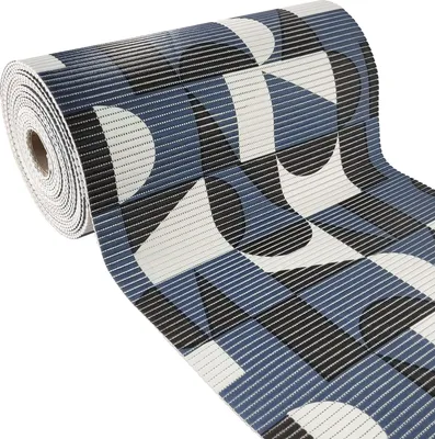 Produktbild von Weichschaummatte Bad 65x140 cm - Retro Blau - Badematte aus weichem, atmungsaktivem PVC - Antirutschmatte Bad für Innen- und Außenbereiche - Badteppich Weichschaum mit sicherem Halt auch bei Nässe