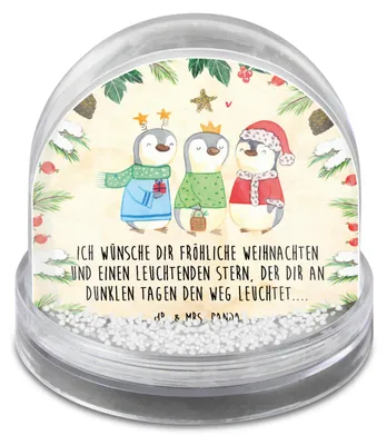 Produktbild von Mr. & Mrs. Panda Weihnachts Schneekugel Winterzeit Heilige drei Könige - Naturpapier - Geschenk, Weihnachten, Weihnachtsmann, dekoartikel, Heiligabend, wohnaccessoire