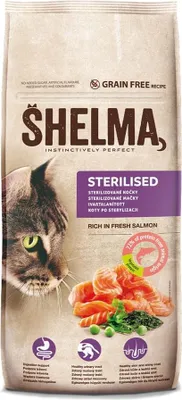 Productafbeelding van SHELMA Lachs droogvoer voor gesteriliseerde katten. 8 kg