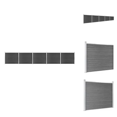 Produktbild von vidaXL Zaunelement Set WPC 872x146 cm Grau -  Zaunfelder