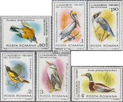 Produktbild von Briefmarken Rumänien 1985 Mi 4149-4154 (kompl.Ausg.) postfrisch 200.Geburtstag von John James Audubon