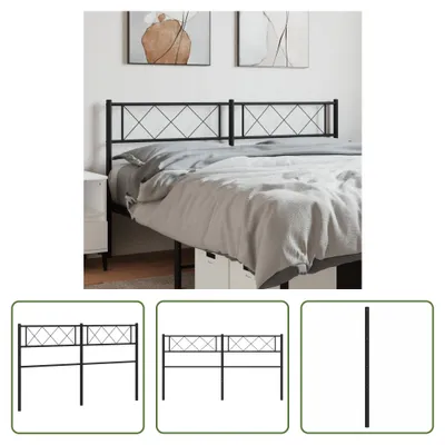 Produktbild von The Living Store Kopfteil Metall Schwarz 120 cm