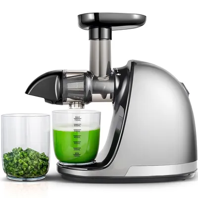 Produktbild von AMZCHEF Entsafter für Gemüse und Obst, Slow Juicer,  Saftpresse Elektrisch, BPA Frei, Leicht zu Reinigen, Grau