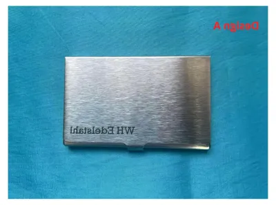 Produktbild von Visitenkartenetui, Personalisierbare Gravur, Gebürstetes Edelstahl Design (A)