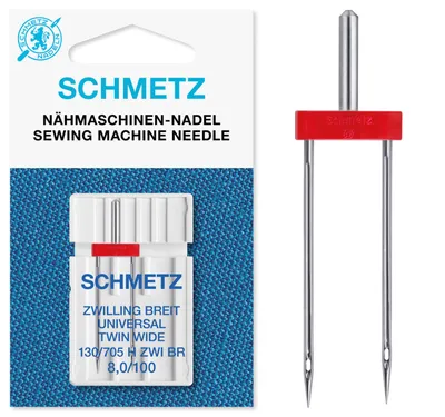 Produktbild von Schmetz | Zwillings-Universal-Nadel | 1er Packung 130/705HZWI Nm 8.0/100