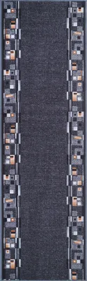 Image de Tapiso Tapis antidérapant Moderne Bleu Bleu foncé Salon 100 x 1000
