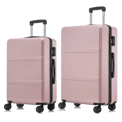 Produktbild von yonsly Premium Reisekoffer TSA-Schloss,YKK-Reißverschluss Hartschalen-Koffer Kabinenkoffer Rollkoffer Suitcase Handgepäck  (Roségold, L-XL-Set)