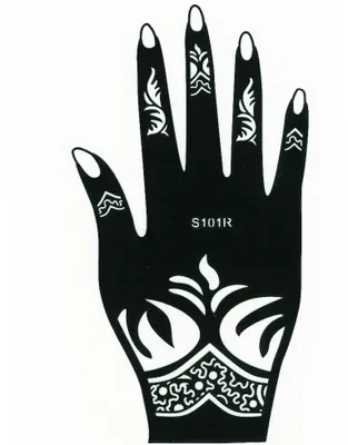 Produktbild von Henna Tattoo Schablone für die Rechte Hand