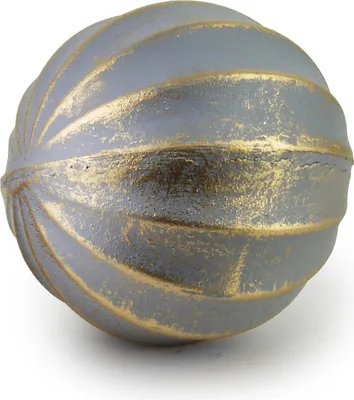 Image de Boule décorative en MDF Saggio SAGGIO Ø 9 cm Gris/Or 1 pièce