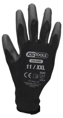 Produktbild von KS TOOLS Mikro-Feinstrickhandschuhe-schwarz, 11, 12 Paar ( 310.0480 )
