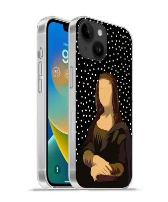 Produktbild von MuchoWow® Handyhülle Schutzhülle Hülle für Apple iPhone 14 - Softcase Leonardo da Vinci - Alte Meister - Dots - Schwarz Silikon Softcase Handy Hülle - Mobiltelefonhülle