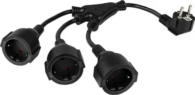 Obrázek produktu pro Kabelmeister SK0103-S002, 0,2 m, Zásuvka typu E+F, 3 x C13 rozdvojovač, H05VV-F, 250 V, 16 A