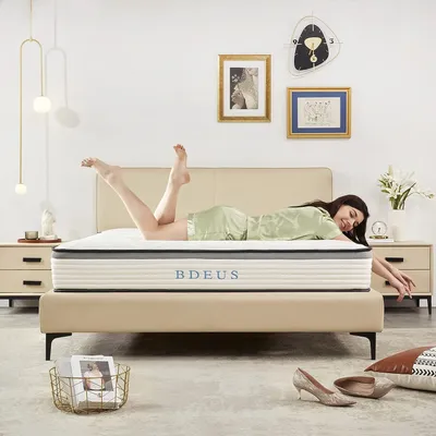 Productafbeelding van Premium gel-geheugenschuim matras met 7-zone ondersteuningssysteem, 90x200x25 cm