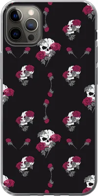 Produktbild von MuchoWow® Handyhülle Schutzhülle Hülle für Telefoonhoesje iPhone 13 Pro Max Mädchen - Totenkopf - Rosen - Muster - Mädchen - Kinder - Kinder - Mädchen Silikon Softcase Handy Hülle - Mobiltelefon