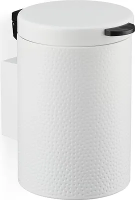 Immagine prodotto di Portarifiuti a parete piccolo 3 l soft-close con secchio - Portarifiuti in metallo WC WC - bianco rotondo