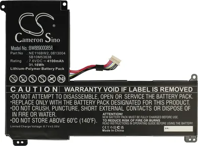 Produktbild von vhbw Akku kompatibel mit Lenovo IdeaPad 120S-11IAP (81A40060GE), 120S-11IAP (81A40061GE) Notebook (4100 mAh, 7,6 V, Li-Polymer)