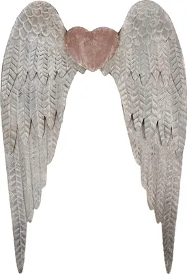 Produktbild von Clayre & Eef Wanddekoration Flügel 79x6x113 cm Grau Metall