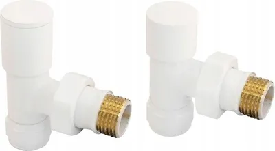 Image de Set de vannes pour radiateur d'angle blanc