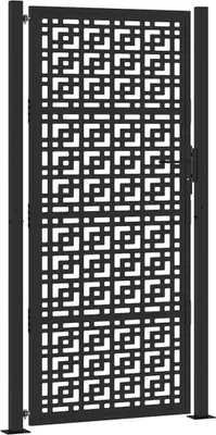 Obrázek produktu pro vidaXL Zahradní brána černá 100x200 cm ocelový křížový design