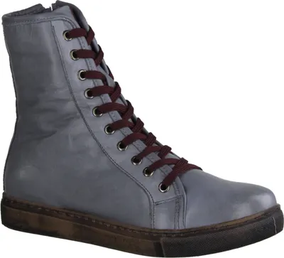 Immagine prodotto di Andrea Conti 0342964-13 Stivali da donna, foderati, in pelle, antracite/bordeaux - scarpe da donna, top trend, grigio, pelle
