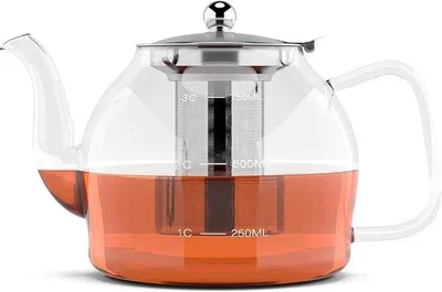 Zdjęcie produktu dla Szklany dzbanek do herbaty 800 ml, odporny na wysoką temperaturę, na 2–4 filiżanki