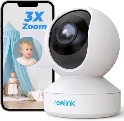 Immagine prodotto di Telecamera PTZ Wi-Fi da 5 MP per interni Telecamera di sorveglianza Wi-Fi 2,4/5 GHz con rilevamento AI di persone e animali domestici Inseguimento automatico Zoom ottico 3x Animali domestici anziani Audio a due canali Zoom E1