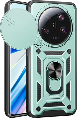 Produktbild von Hülle für Xiaomi 14 Magnetische Ring Ständer Halter Dia Kameraschutz TPU Bumper Silikon Schutzhülle Grün