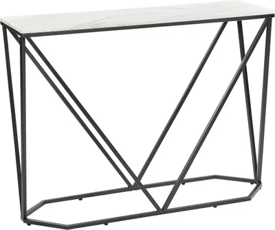 Produktbild von BELIANI Konsolentisch Marmoroptik Weiß / Schwarz Modern Elegant Edel Glamour Design für Wohnzimmer Schlafzimmer Flur