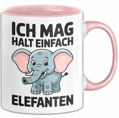 Produktbild von Elefant Tier Tasse Geschenk Lustige Geschenkidee Spruch Ich Mag Halt Einfach Elefanten (Rosa)