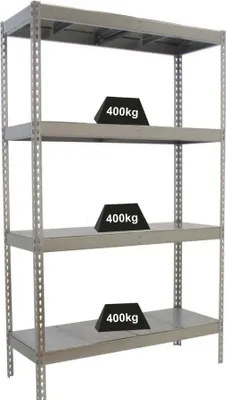 Produktbild von Simonrack Kit ecoforte 1204-4, 4 Regale, Metall, Metall, Blau, Naturholz, 400 kg, 1200 mm