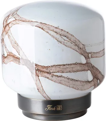 Produktbild von MELLUX LED Leuchte - braun/weiß - Glas/Eisen - H. 21cm x Ø 19,5cm