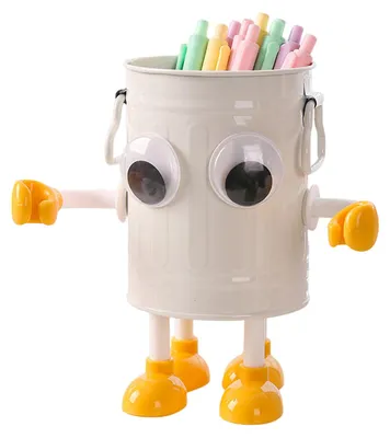 Produktbild von Stiftehalter für 20 Stifte, Cartoon-Design mit großen Augen, große runde Stifte, hochwertige Verarbeitung, Stifteablage