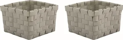 Produktbild von MSV Aufbewahrungskörbchen Taupe 14x14 2er Set