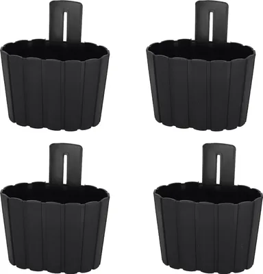 Immagine prodotto di KOTARBAU® Set di 4 fioriere da balcone cesto da appendere a parete vaso da fiori 20x14cm H: 13cm antracite cesto da appendere a parete per piante vaso da fiori da parete vaso da fiori appeso in plastica