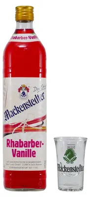 Produktbild von Mackenstedter Rhabarber-Vanille Likör mit 6x Shotgläser