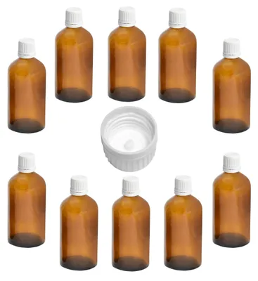 Produktbild von 100ml Apothekerflaschen mit Tropfer, Schrauber, Pipetten, Vereinzler, 68 Stck., Schraubverschluss