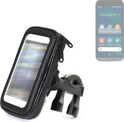 Produktbild von K-S-Trade Fahrrad-Halterung kompatibel mit Doro 8050 Handy-Halterung Halter Lenkstange Fahrradhalterung Motorrad Bike Mount Wasserabweisend